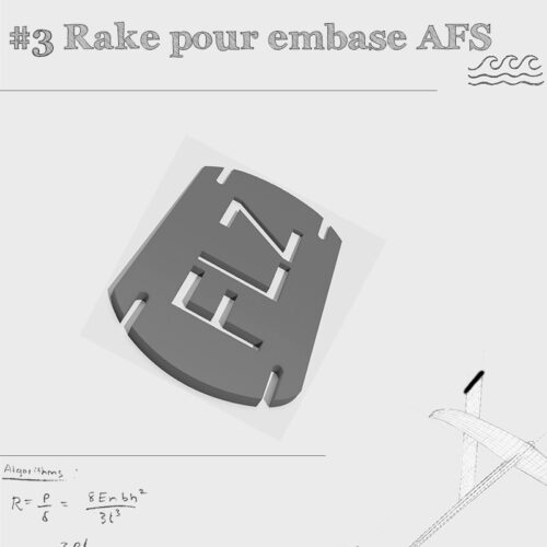 Dessin de Cale de Rake pour foil AFS performer. Cale d'inclinaison pour platine de mat au format de marque AFS