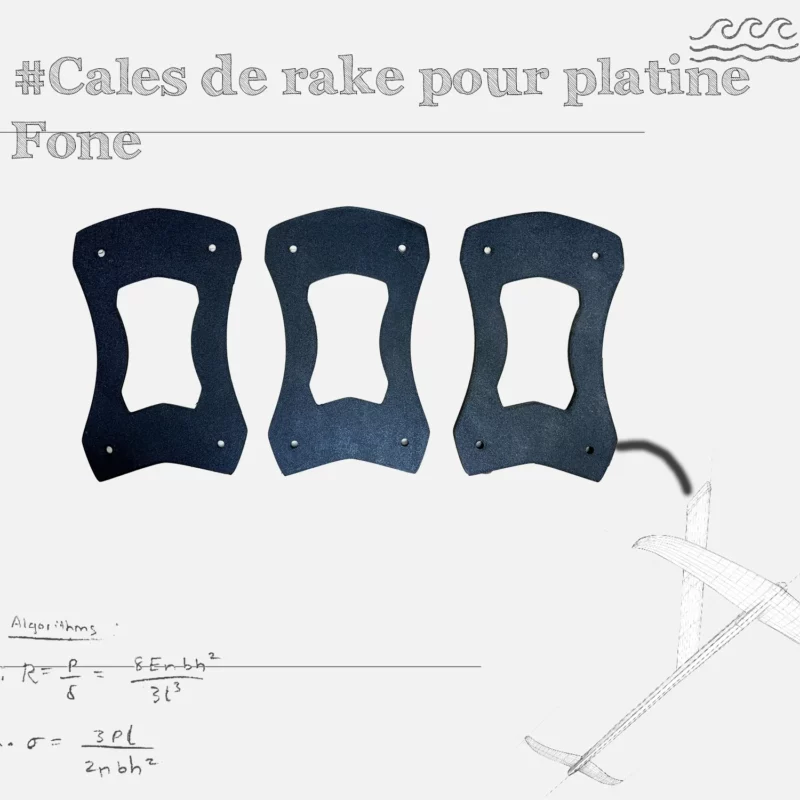 Cales de rake pour platines de foils F-one 2023. Incrément 0.5°