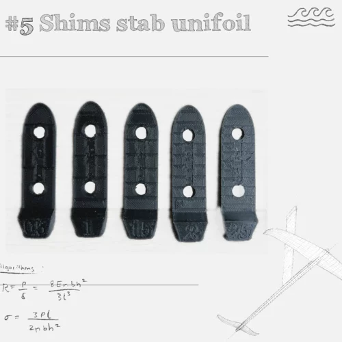 Shims stabilisateurs de foil Unifoil. Positifs-incréments de 0.5°